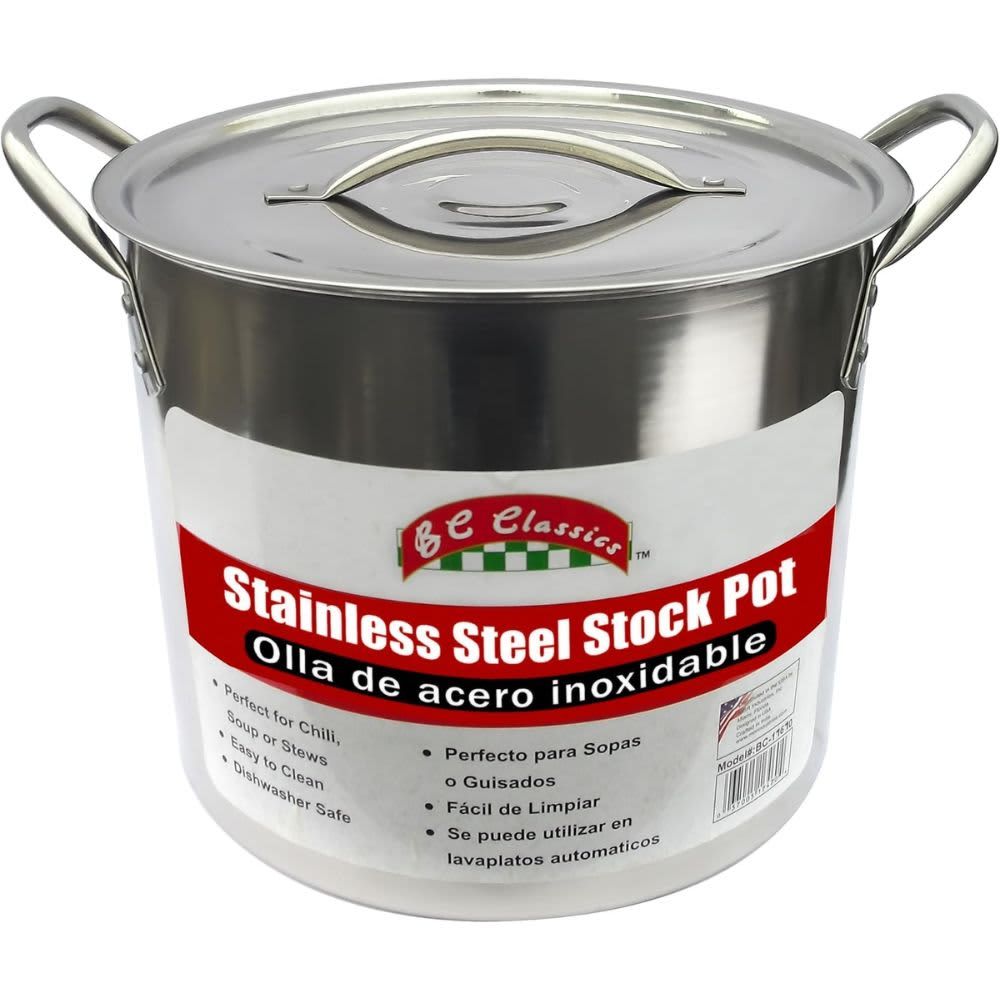BENE CASA – Stainless Steel Stock Pot 20 Quart – Silver
