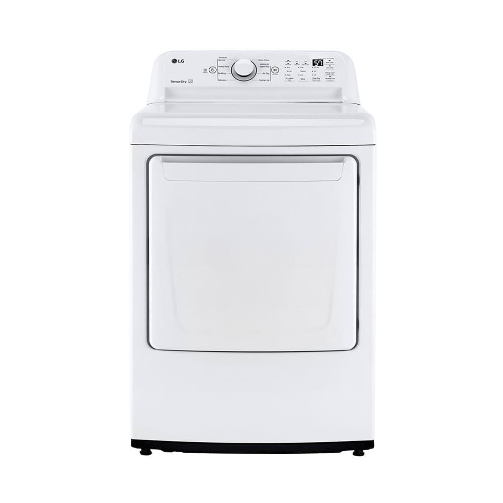 LG - 7.3 cu ft Electric Dryer with Sensor Dry - White DLE7000W