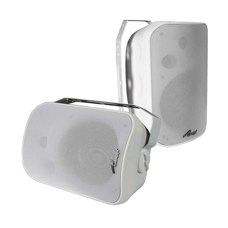 AUDIOPIPE – 6.5" Weatherproof Portable Outdoor Speaker Pair – White