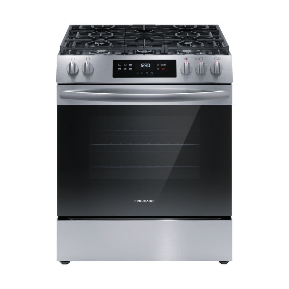 Frigidaire 30 in. 5-Element Slide-In Range with Steam Clean in Stainless Steel FCFG3062AS