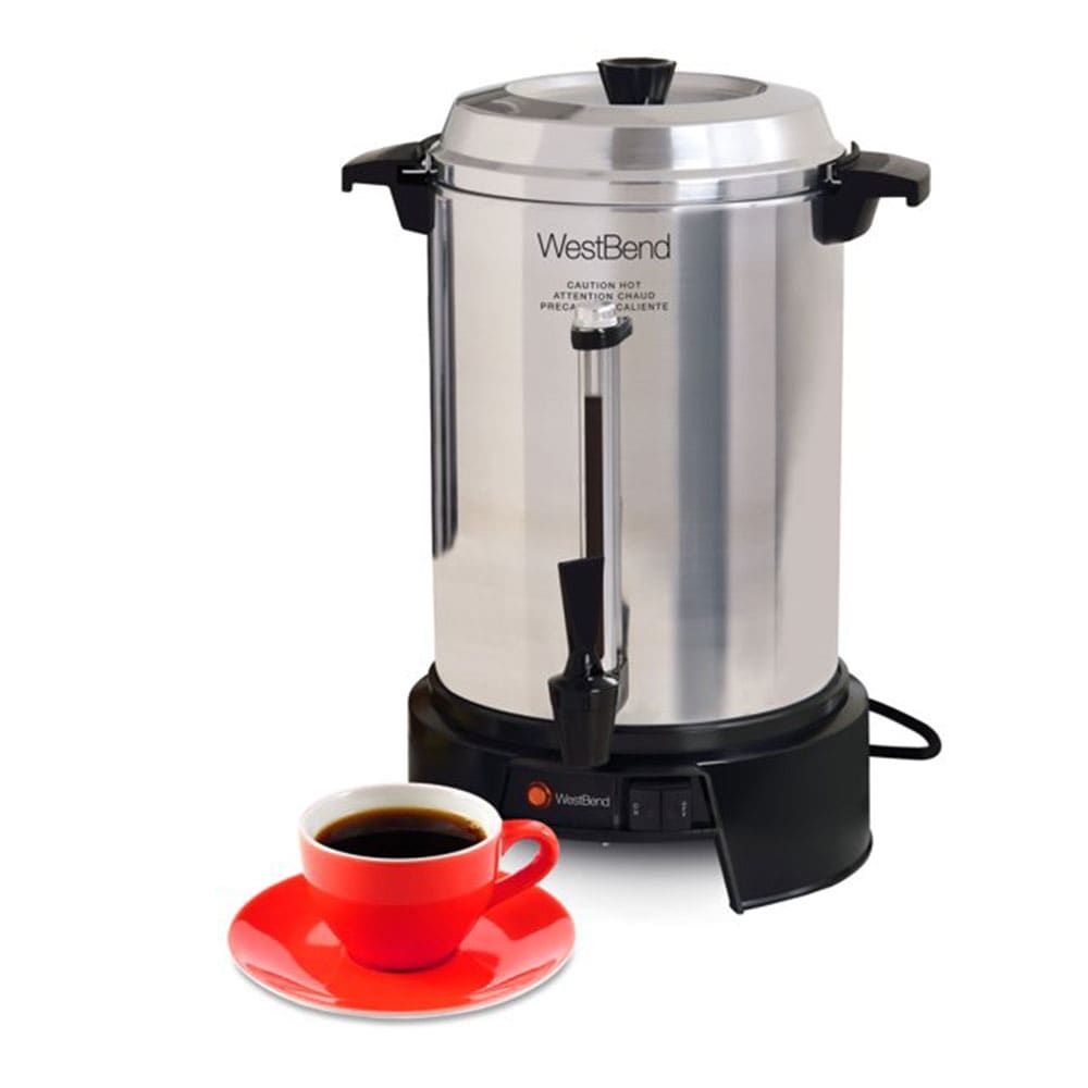 WEST BEND – 55 Cup Commercial Coffee Urn – Polished Aluminum