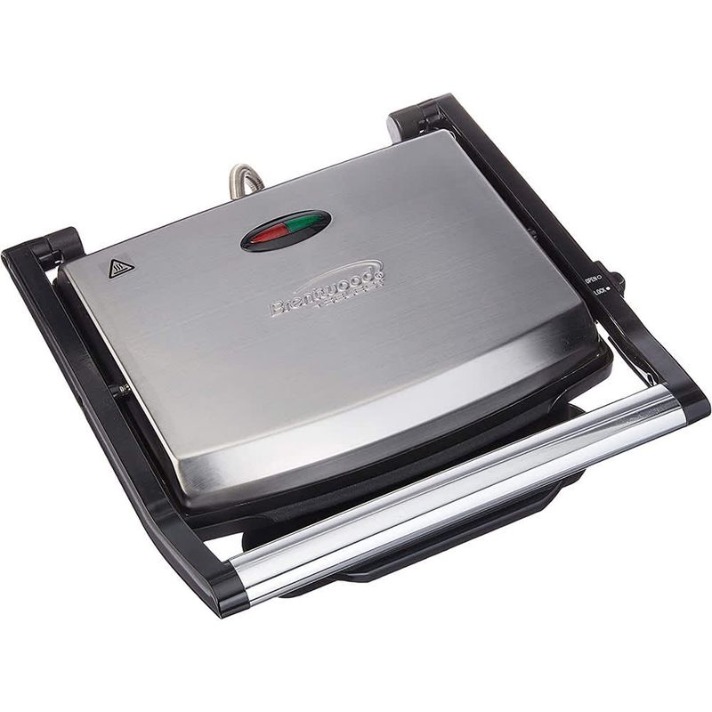 BRENTWOOD – Panini & Contact Grill – Stainless Steel