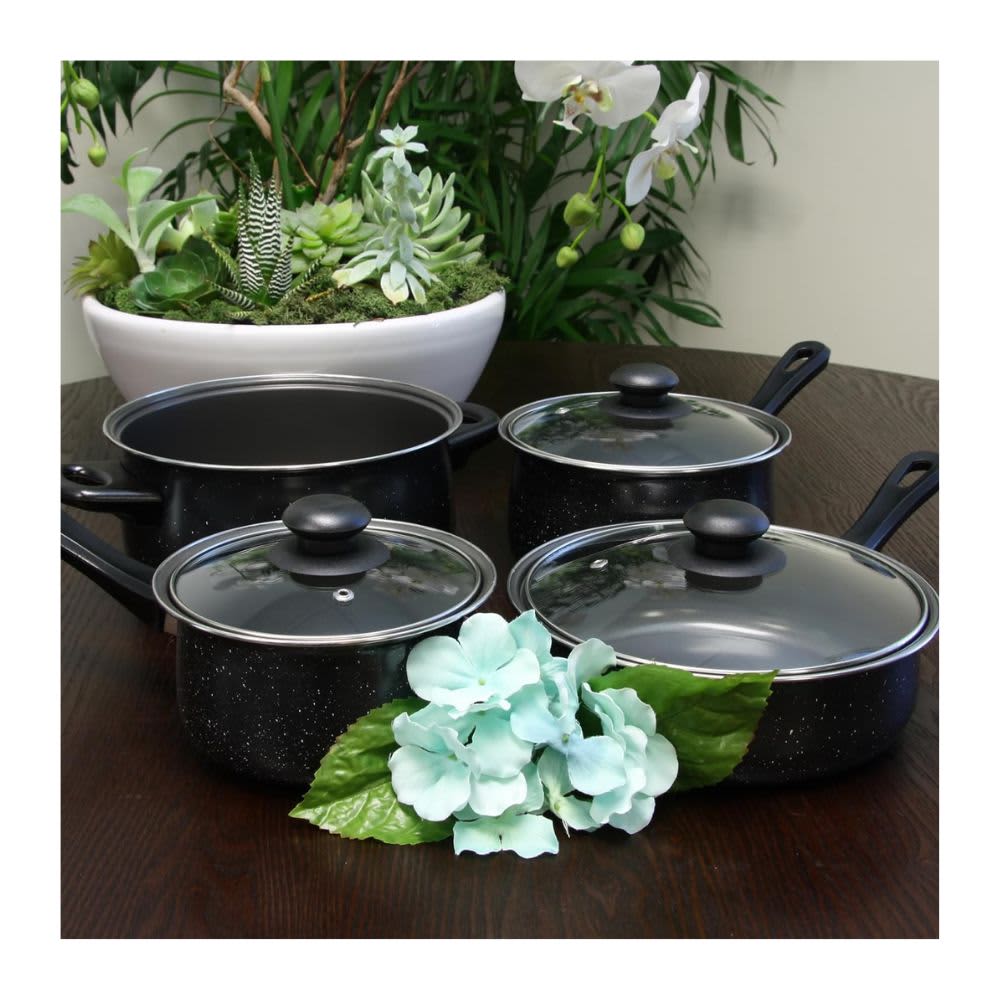 Gibson Home Casselman 7 Piece Cookware Set in Black with Bakelite Handle 108169.07