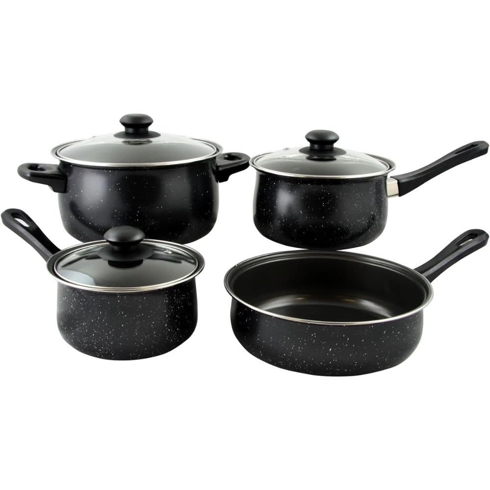 Gibson Home Casselman 7 Piece Cookware Set in Black with Bakelite Handle 108169.07