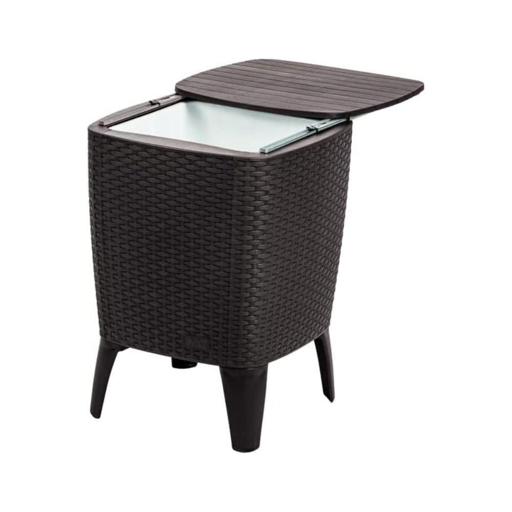 MQ Capri Outdoor Side Table with Beverage Cooler, Espresso 492-WEN