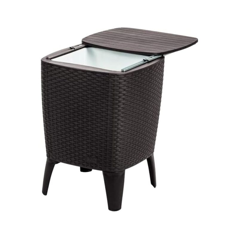 MQ Capri Outdoor Side Table with Beverage Cooler, Espresso 492-WEN