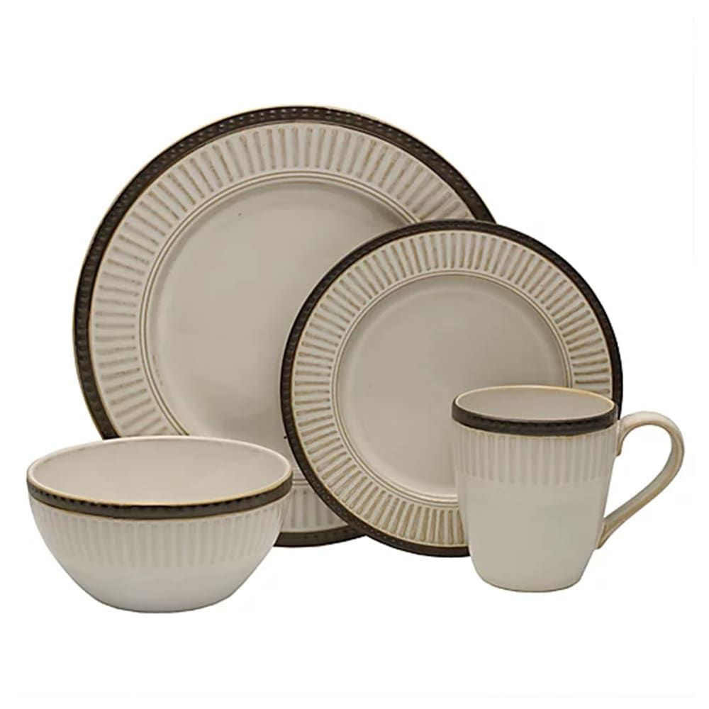 PFALTZGRAFF – Promenade Column 16-Piece Dinnerware Set – White