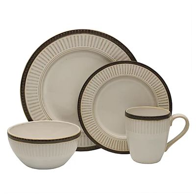 PFALTZGRAFF – Promenade Column 16-Piece Dinnerware Set – White