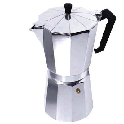 BENE CASA – 9‑Cup Aluminum Moka Pot Espresso Maker – Silver