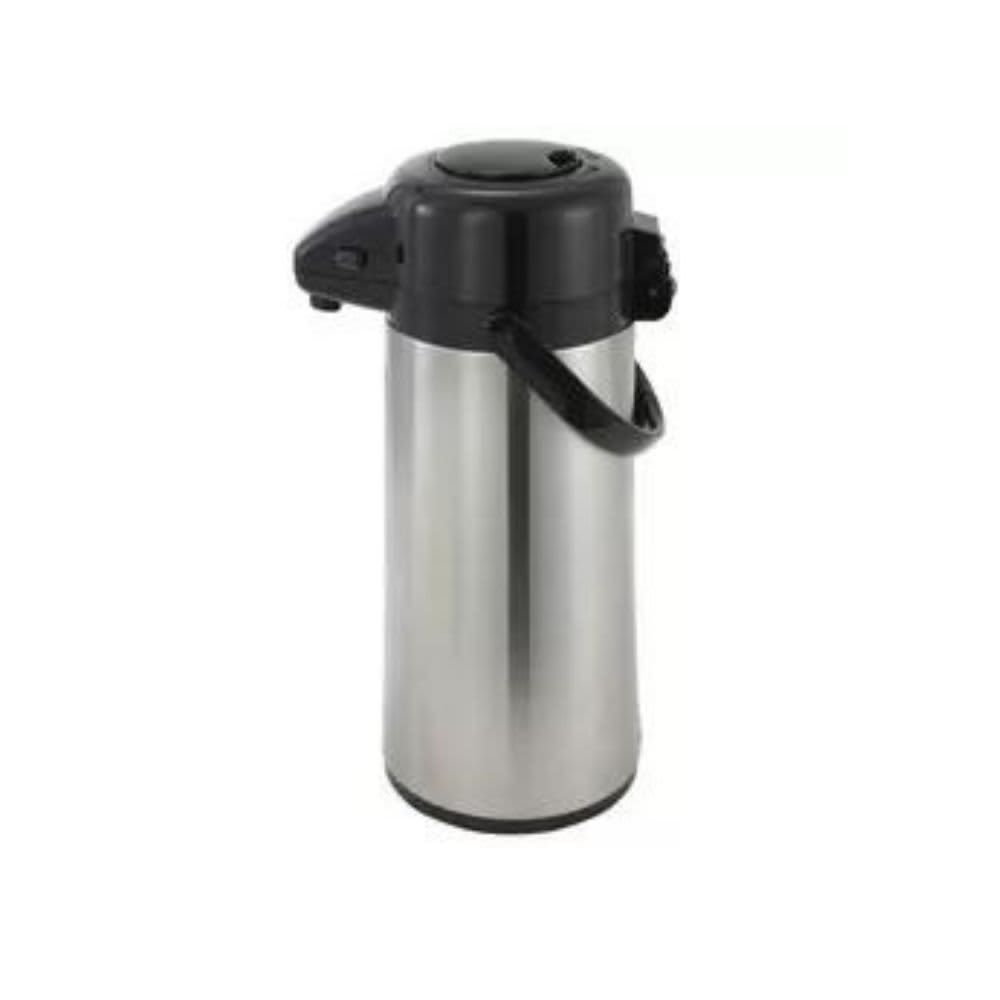 WINCO – 2.2L Glass Lined Airpot with Push Button Top – Stainless Steel
