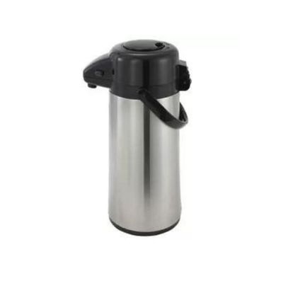 WINCO – 2.2L Glass Lined Airpot with Push Button Top – Stainless Steel
