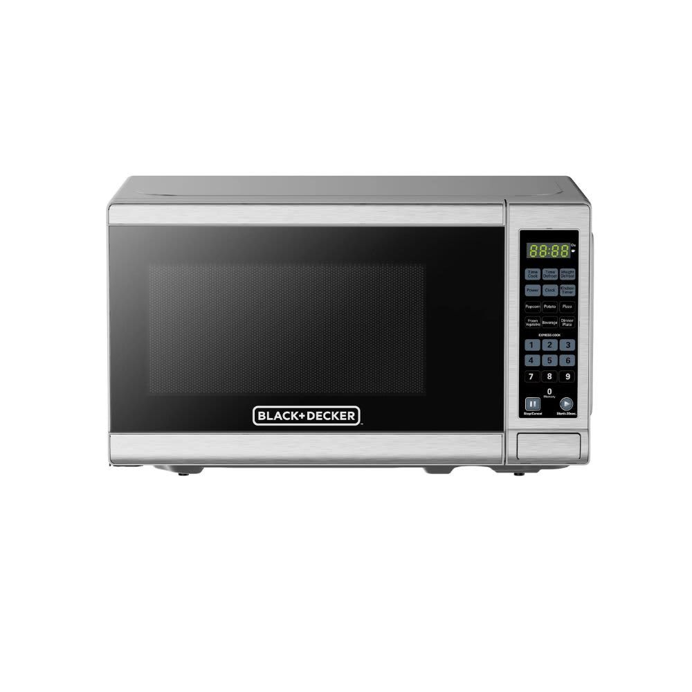 BLACK+DECKER 0.7 cu ft 700W Microwave Oven  Stainless Steel EM720CUG