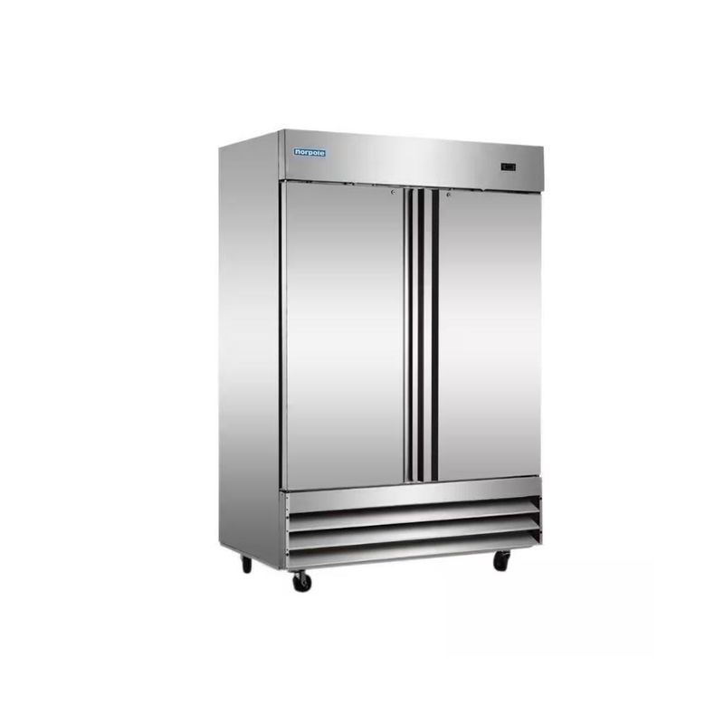NORPOLE – 48 Cu. Ft. 2-Door Commercial Upright Reach-In Freezer – Stainless Steel