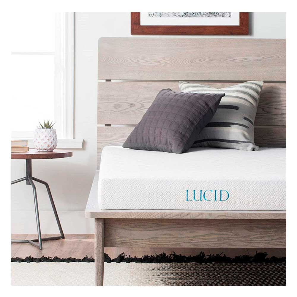 LUCID 5 Inch Gel Memory Foam Dual-Layered-CertiPUR-US Certified-Firm Feel Mattress, Twin XL