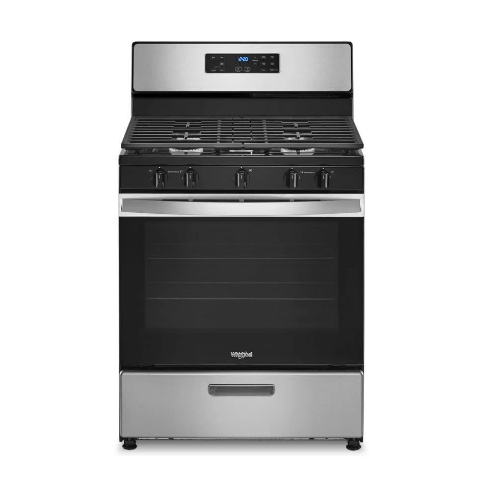 Whirlpool 30 in. 5-Burner Freestanding Gas Range in Stainless Steel WFG505M0MS