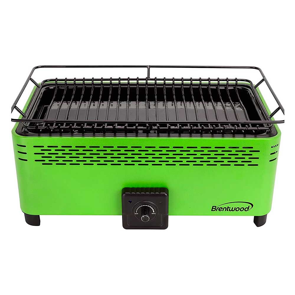 BRENTWOOD – Non-Stick Smokeless Portable Charcoal BBQ 112 sq in – Green