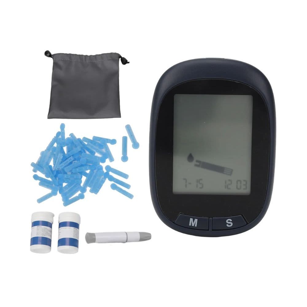 GLUCOSE PILOT – Blood Glucose Kit, Includes Meter, Lancing Device, 50 Lancets, 50 Test Strips, and Carrying Case