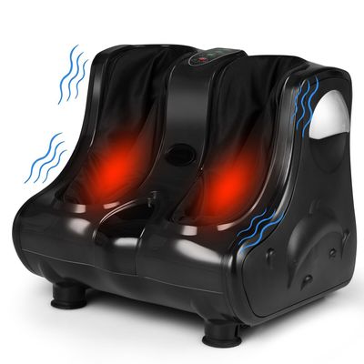 Foot & Calf Massager Shiatsu Heated Electric Foot Leg Pain Relief with Heating HF10001US-DK