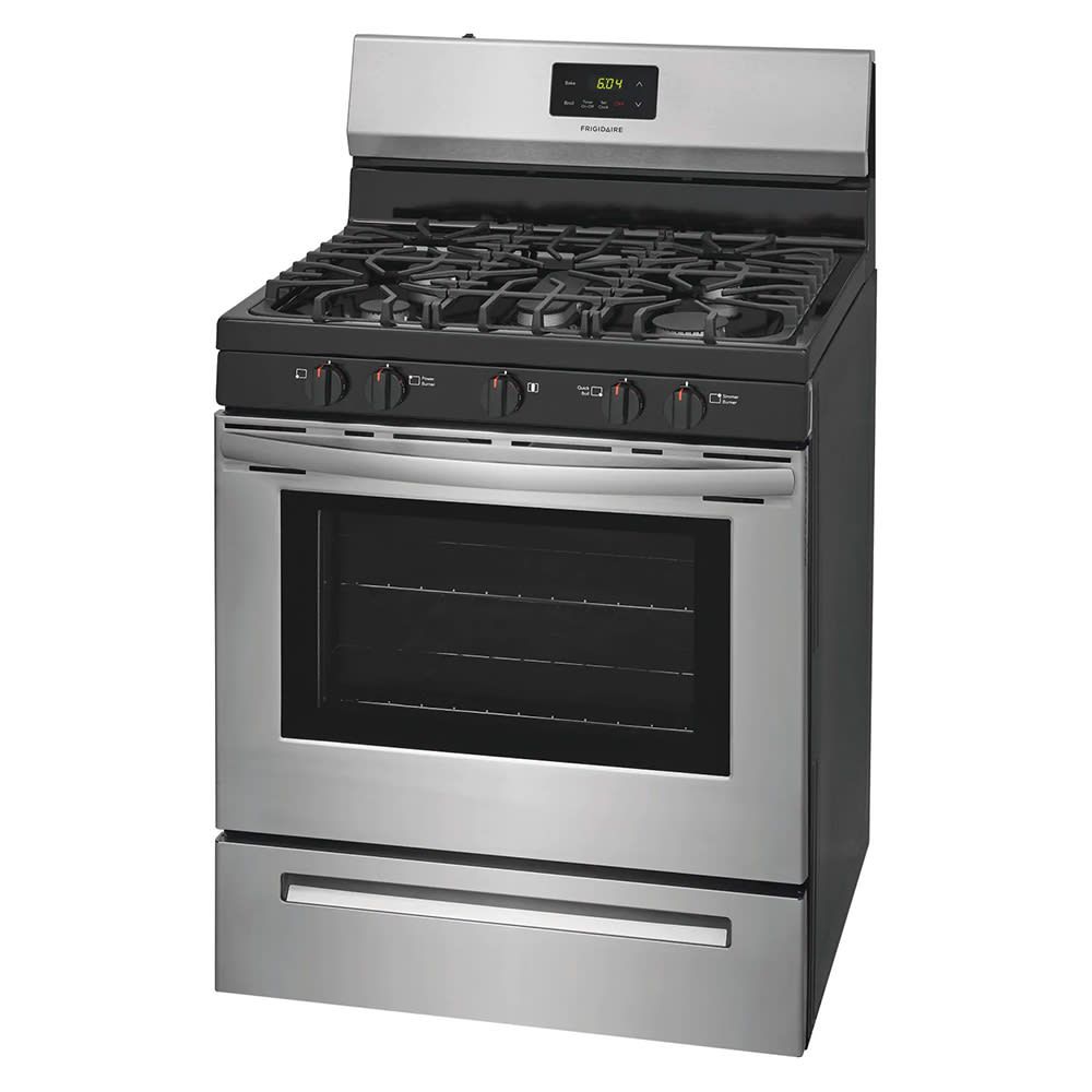 FRIGIDAIRE 30" S/S 5-BURNER. LP READY RANGE FCRL3052AS