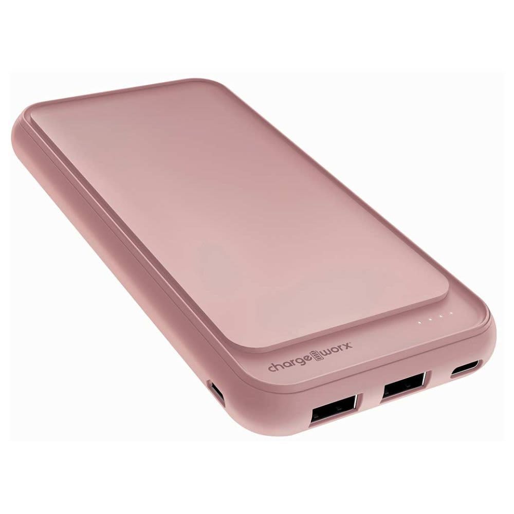 Chargeworx 10000mAh Dual USB Slim Power Bank, Rose Gold CHA-CX6861RG