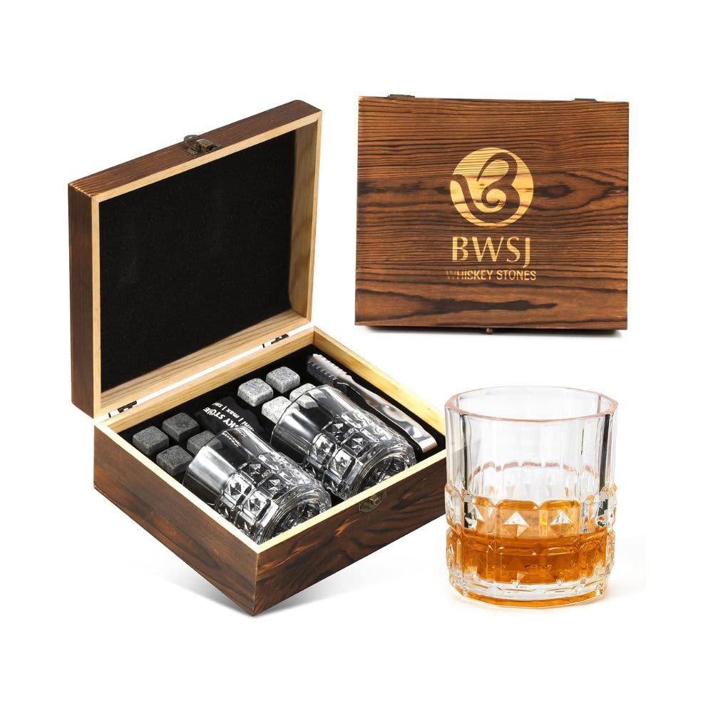 Gifts for Men Dad Husband Whiskey Glasses Set B07ZHSH1LF
