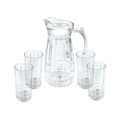 Gibson Home Jewelite Glass Pitcher and Tumbler Set 130987.05