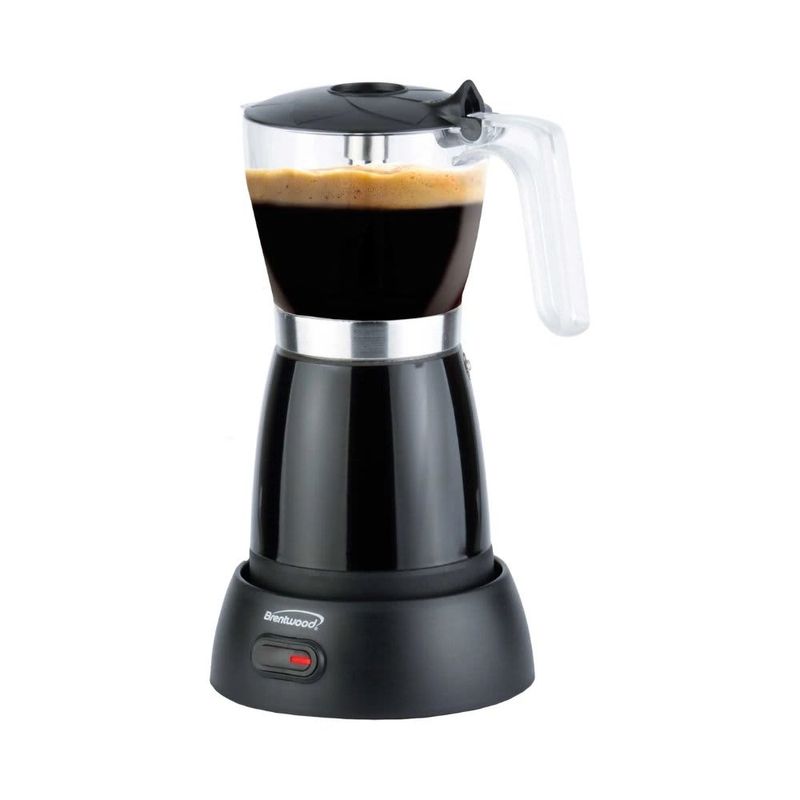 BRENTWOOD – 6‑Cup Cordless Electric Moka Pot Espresso Machine – Black