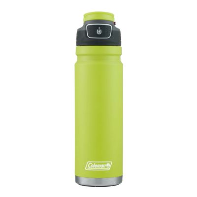 Coleman 24 oz. Spider Mum Green Solid Print Stainless Steel Insulated Water Bottle with Flip-Top Lid 2148918