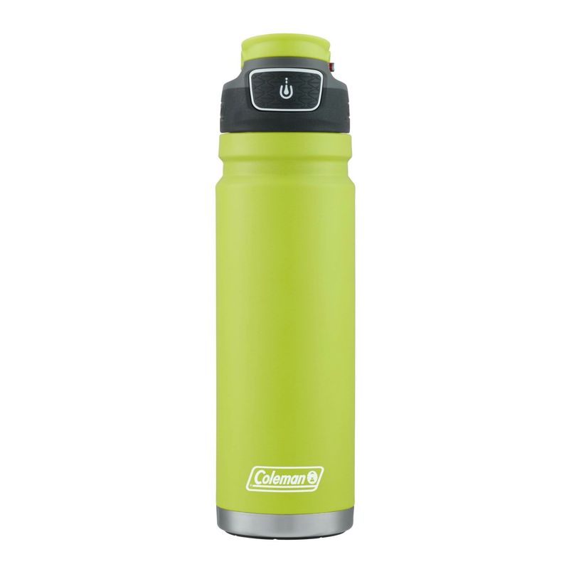 Coleman 24 oz. Spider Mum Green Solid Print Stainless Steel Insulated Water Bottle with Flip-Top Lid 2148918