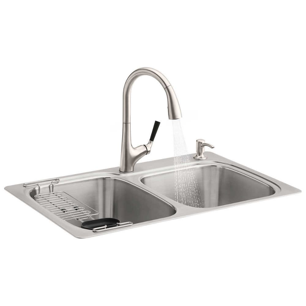 Kohler Stainless Steel Sink and Faucet Package R75791M-2PC Kohler Stainless Steel Sink and Faucet Package R75791M-2PC