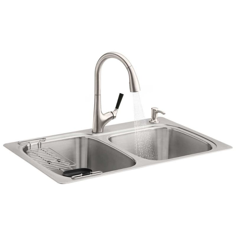 Kohler Stainless Steel Sink and Faucet Package R75791M-2PC