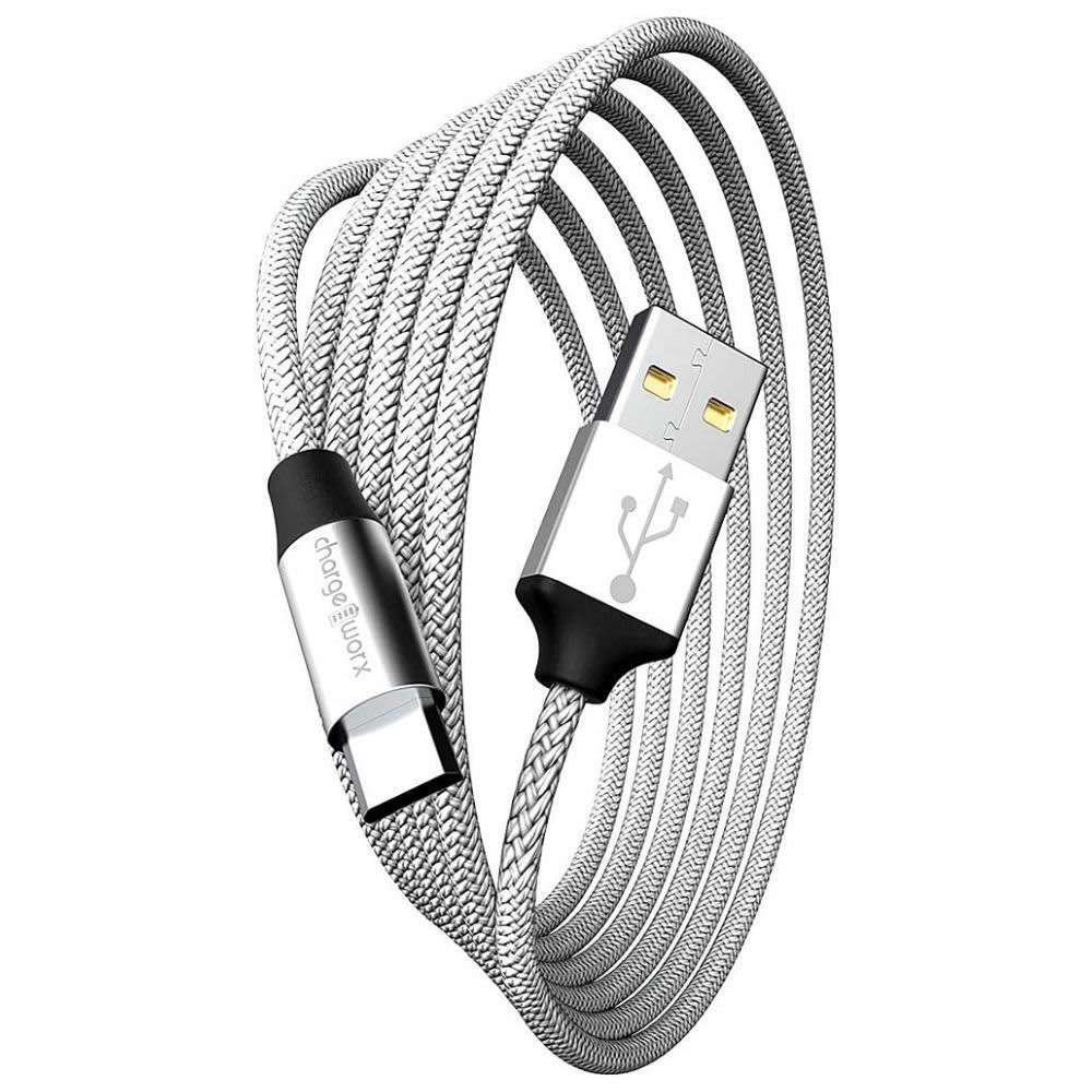 Chargeworx 6 FT Micro USB Cable, Silver CHA-CX4855SL
