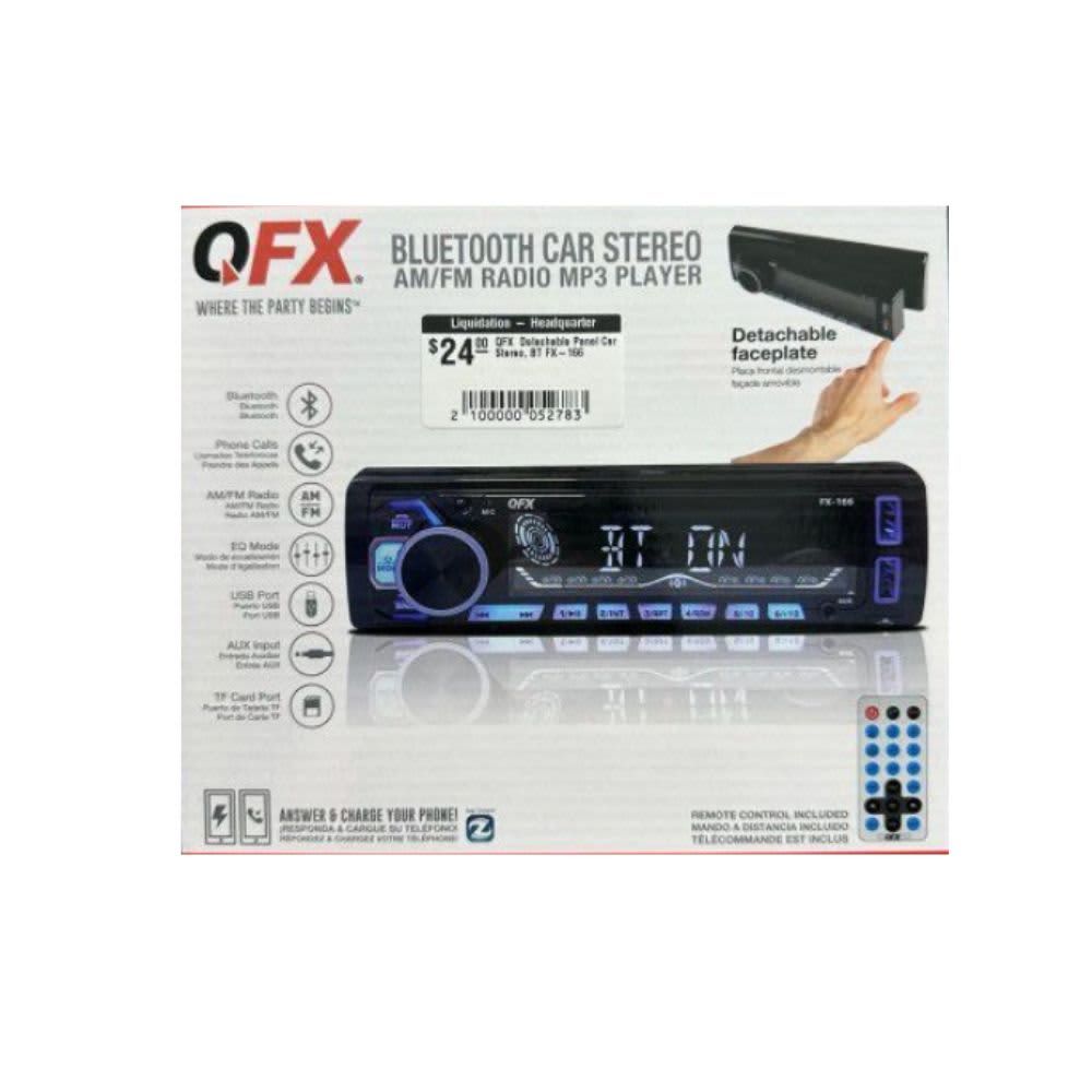 QFX  Detachable Panel Car Stereo, BT FX-166