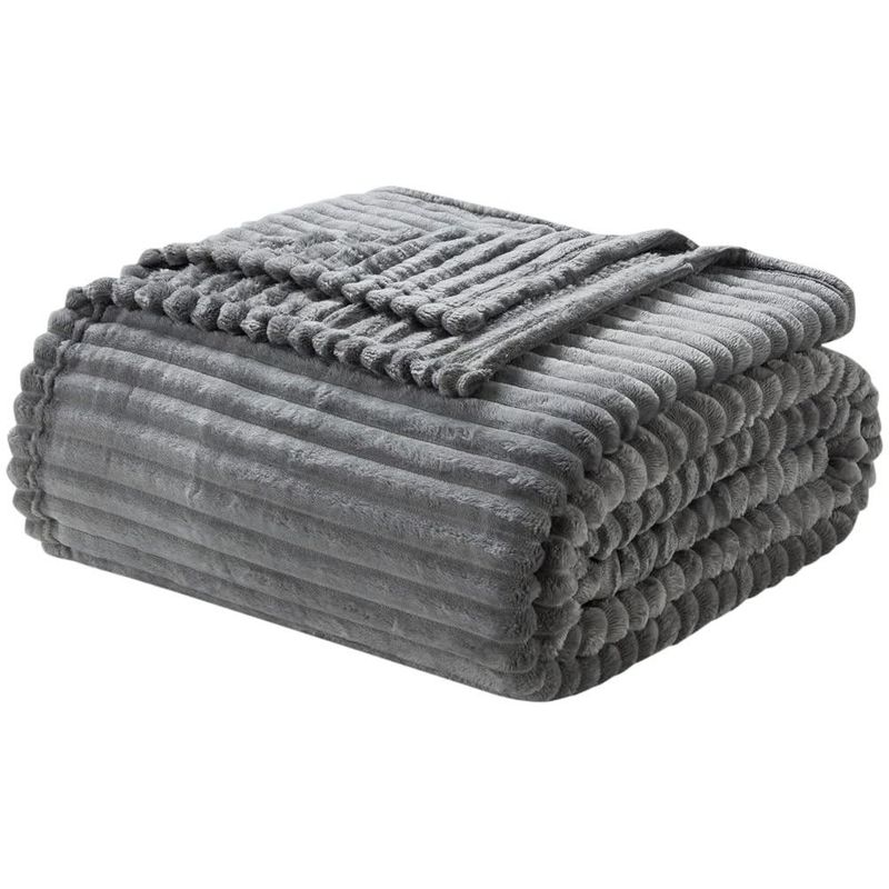 NESTL – Plush Blanket Queen 90"x90" – Silver Gray