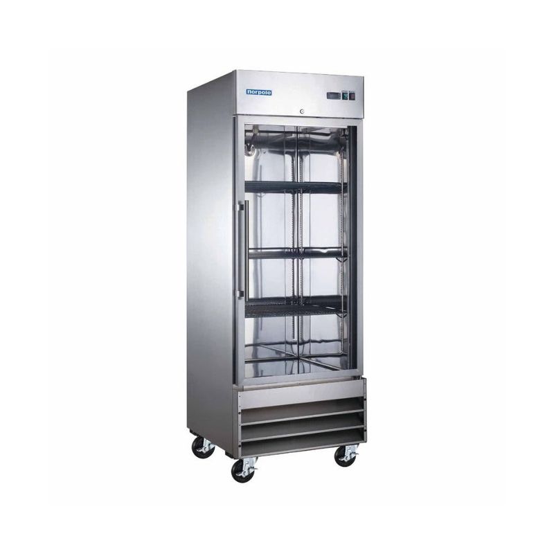 Norpole 1 Glass Door Stainless Steel Reach-In Freezer NP1F-G