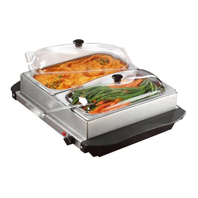 BRENTWOOD – Double Buffet Server with Tray BF-215 – Stainless Steel