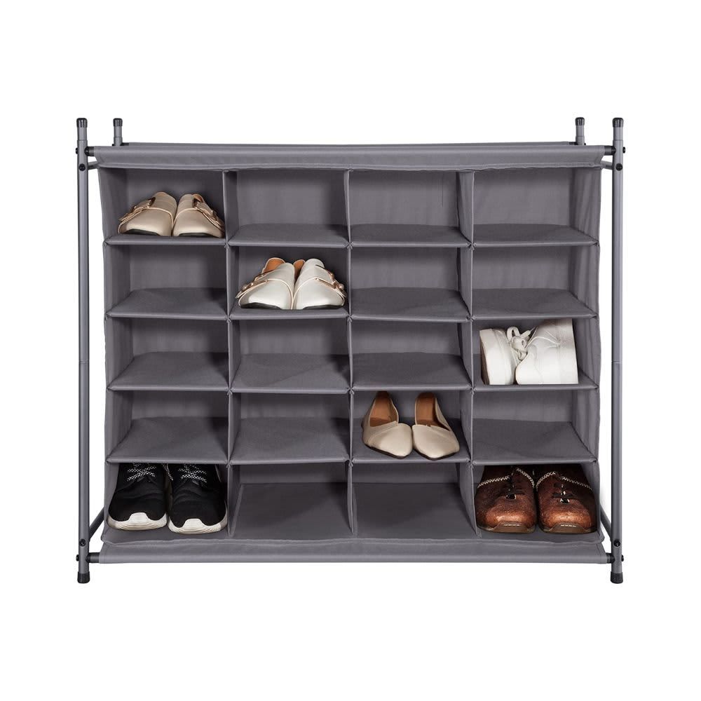 STORAGE MANIAC Stackable Shoe Cubby Organizer, 20-Cube Gray B087R84VFM STORAGE MANIAC Stackable Shoe Cubby Organizer, 20-Cube Gray B087R84VFM