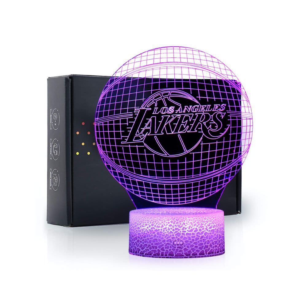 Ikavis 3D LED Night Light Lakers Basketball Flat Acrylic Illusion Lighting Lamp with 7 Colors and Touch Sensor B08GCBPW9B