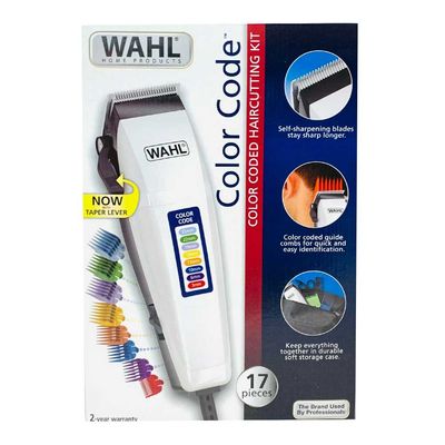 Wahl 17 Pieces Color Coded Haircutting Kit Hair Clipper Trimmer 9155-2708