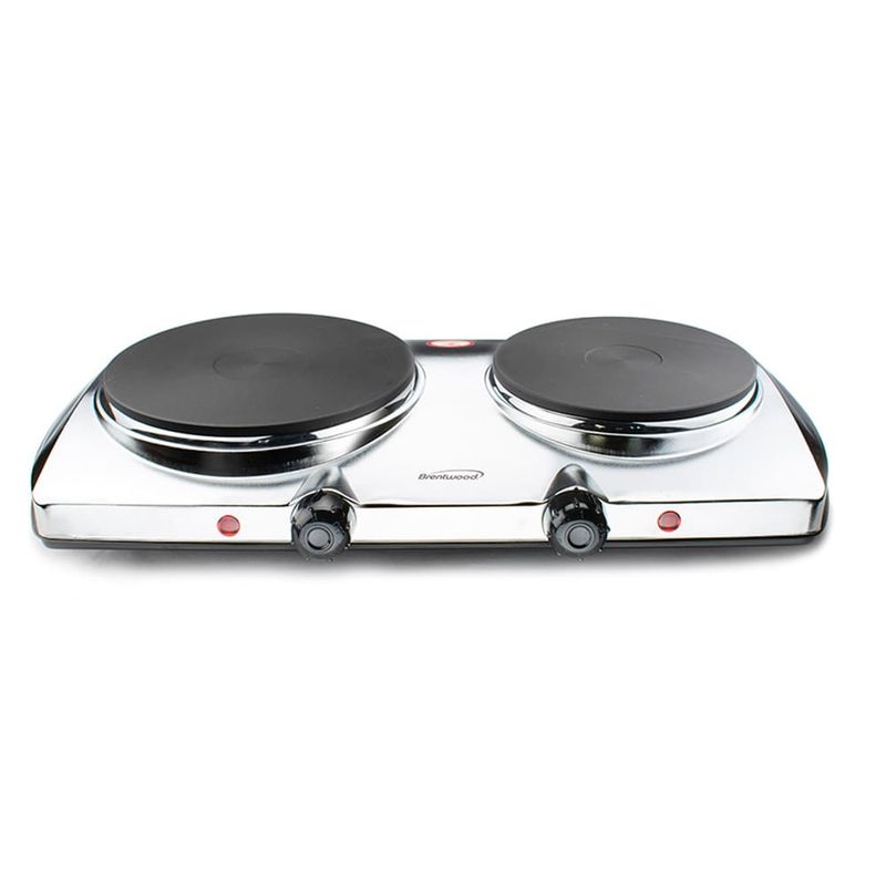 BRENTWOOD – 1,440 W Double Infrared Electric Hot Plate – Silver