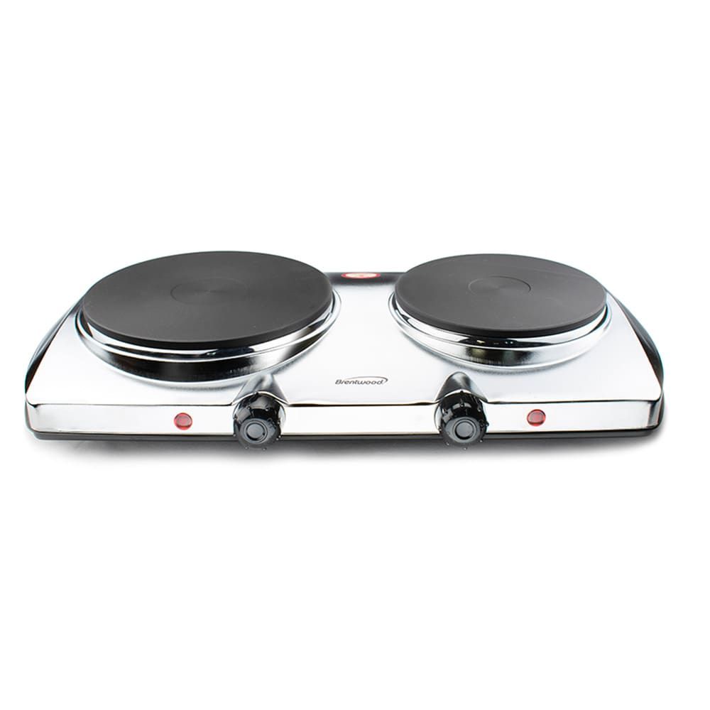 BRENTWOOD – 1,440 W Double Infrared Electric Hot Plate – Silver