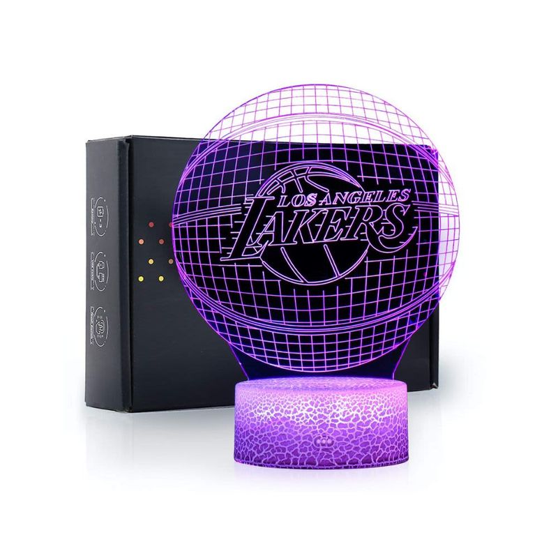 Ikavis 3D LED Night Light Lakers Basketball Flat Acrylic Illusion Lighting Lamp with 7 Colors and Touch Sensor B08GCBPW9B