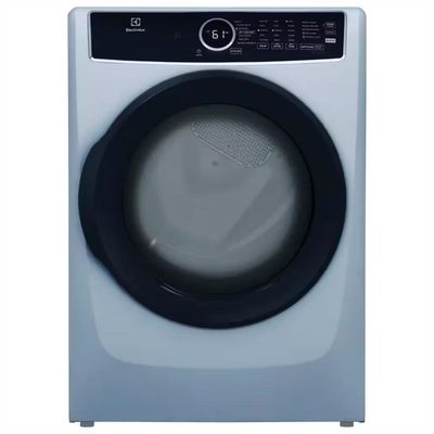Electrolux 8 cu.ft. Electric Dryer vented Front Load Perfect Steam Dryer with Instant Refresh in Glacier Blue ELFE7437AG