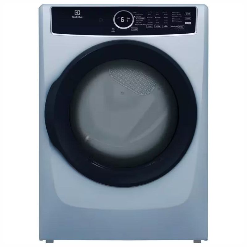 Electrolux 8 cu.ft. Electric Dryer vented Front Load Perfect Steam Dryer with Instant Refresh in Glacier Blue ELFE7437AG