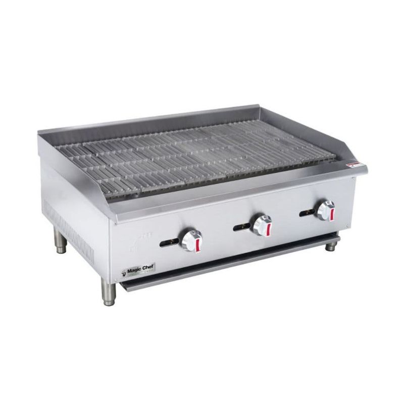 MAGIC CHEF – 36 in Commercial Countertop Radiant Charbroiler – Stainless Steel