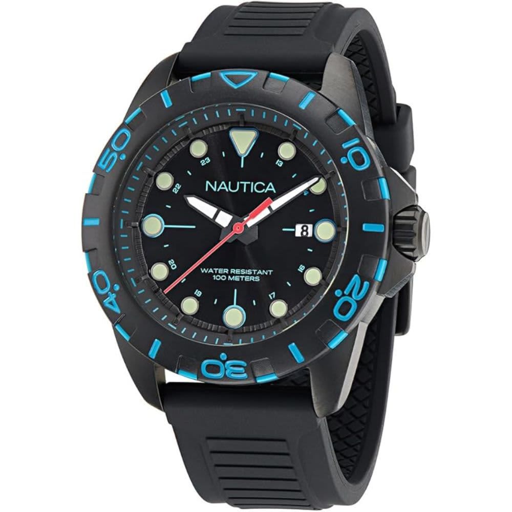 NAUTICA – Men’s Silicone Strap Watch – Black