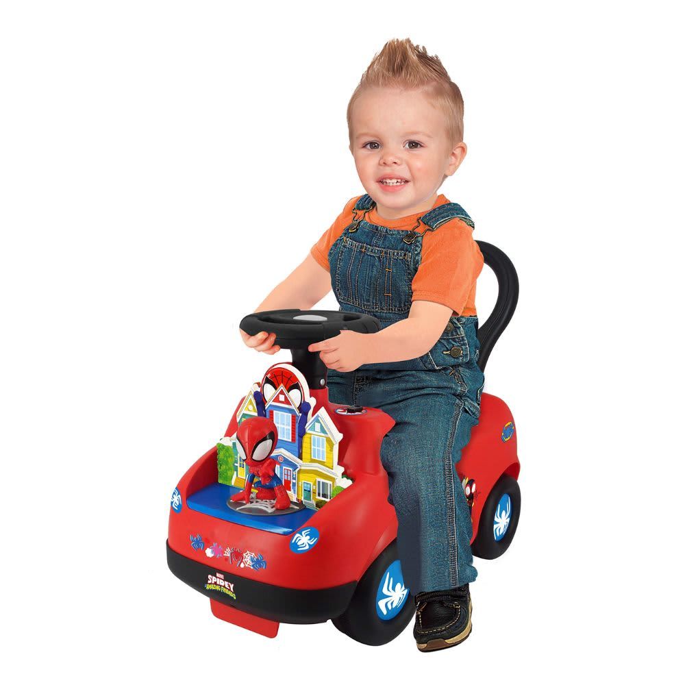 Kiddieland Lights N' Sounds Spidey Adventure Ride-On, Large B08XPSXG2L