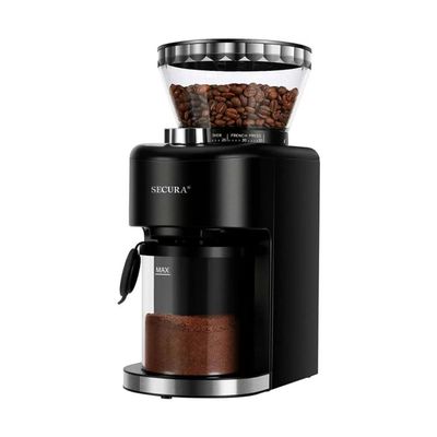 Secura Conical Burr Coffee Grinder, Adjustable Burr Mill with 35 Grind Settings, Electric Coffee Bean Grinder for 2-12 Cups, Black, Large B08SJVB2JT