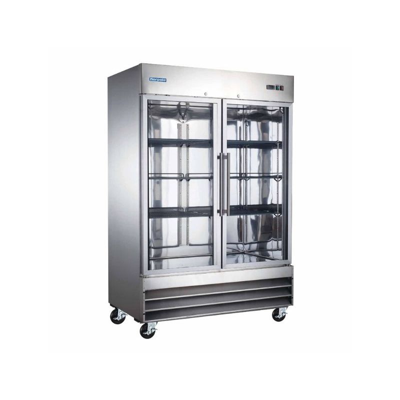 NORPOLE – 48 Cu. Ft Two Door Commercial Upright Reach-In Freezer – Stainless Steel