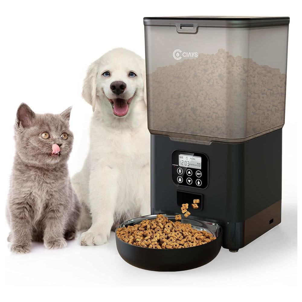 CIAYS – Automatic Cat Feeder, 5.6L, 4 Meals Per Day, Pet Dry Food Dispenser